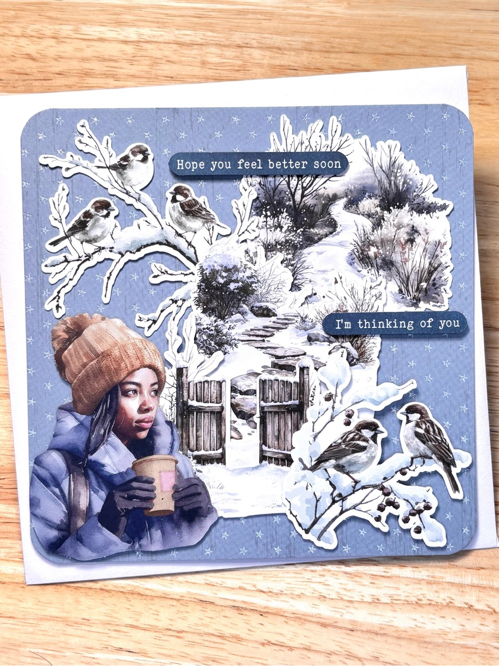 Handmade Get Well Winter Greeting Card